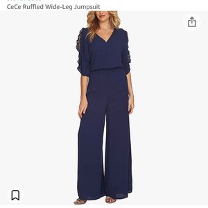 Jumpsuit with Ruffle Open Sleeves